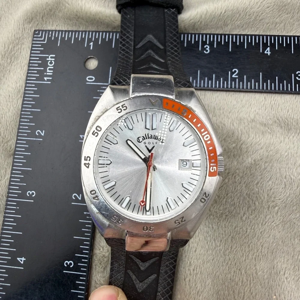 Vintage Callaway Golf Watch Silver Tone UNTESTED 8